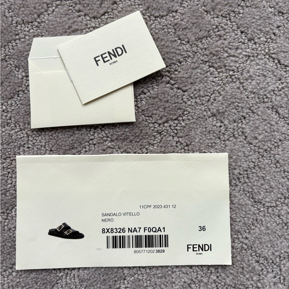 Fendi Black Leather “feel” Slides - size 36 - Picture 7 of 11